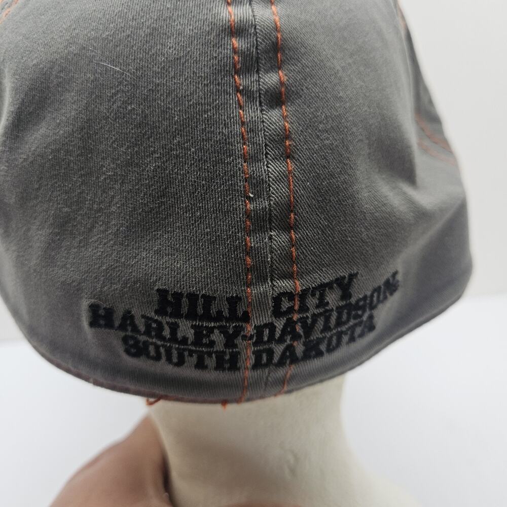 Harley-Davidson A-Flex One Size Fits Most Black/Grey/Orange Baseball Cap. - Picture 5 of 7